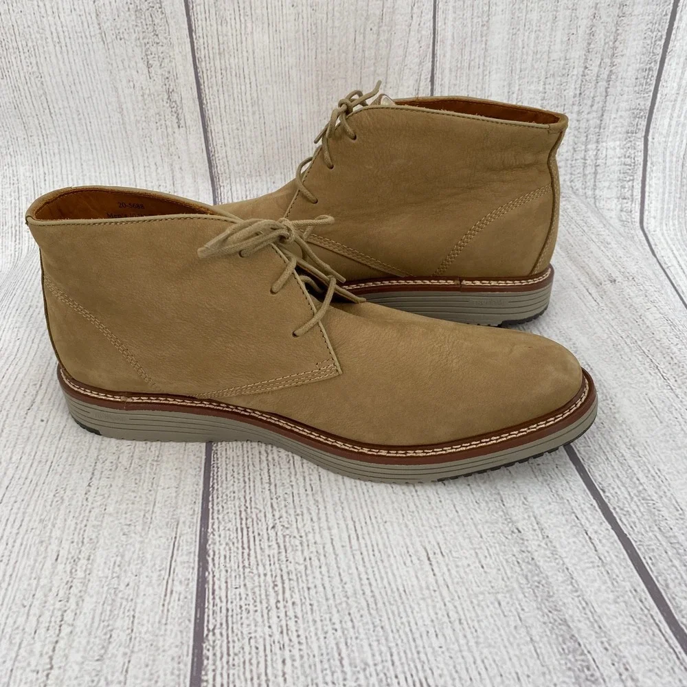 Johnston & Murphy Upton Chukka Boots Mens 10.5 Tan Shearling Nubuck Leather